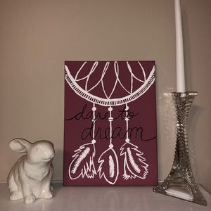 Handpainted Dreamcatcher Canvas Magenta & White